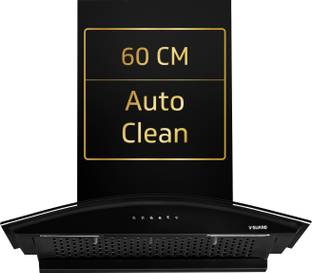 V-Guard Y10 Filterless Auto Clean 60cm | Push Button Control Wall Mounted Black 1200 CMH Chimney
