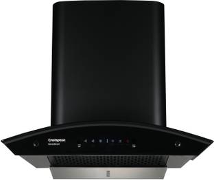 Crompton CHD-SSC60FLE-MBL Auto Clean Curved Glass 60 cm| Low Noise Wall Mounted Midnight Black 1210 CM...