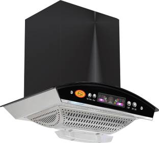 Maplin Combo of 4 Burner LPG Cooktop (SQ Prima) and Kitchen Chimney (Eco Push) Auto Clean Wall Mounted...