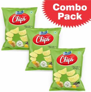 SHYAMG Potato Chips - Cream Onion Flavour, Pack of 3 Chips