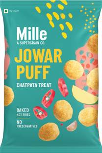 Millé: A Supergrain Co. Mille Jowar Puffs, Chatpata Treat, Not Fried, No Preservatives, Healthy Snacks Puffcorn