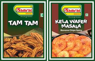 SAMRAT |Combo Pack of 2|KELA WAFER MASALA (Banana Chips) |TAM TAM | NAMKEEN |SNACKS| Chips