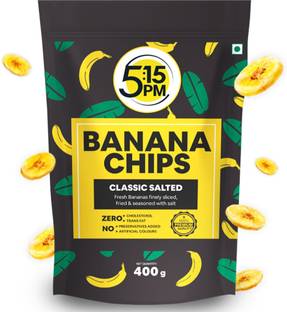 5:15PM Yellow Banana Chips Snacks - Fresh Crispy Banana Wafers Chips | Classic Salted Flavour