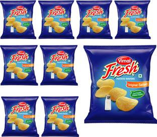 VIMAL Fresh Original Salted Wafers - Crispy Indian Snack, 150g x 9 - Classic, Crunchy