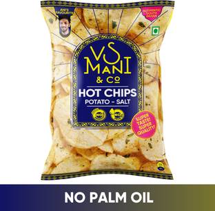 VS MANI & CO. VS Mani & Co Hot Potato Chips Salt - Pack Of 1 x 65 gm | 65 gm Chips