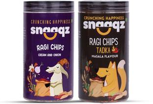 Snaaqz Ragi Cream & Onion + Ragi Masala Chips