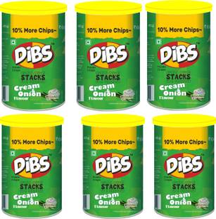 DIBS Potato Crisps On the Go Adventure Cream N onion Chips (Pack of 6) Chips