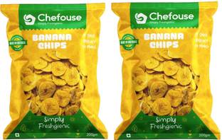 CHEFOUSE Kerala Banana Chips,Plain Salted Banana Chips,Thin Sliced and Crispy Snack Chips