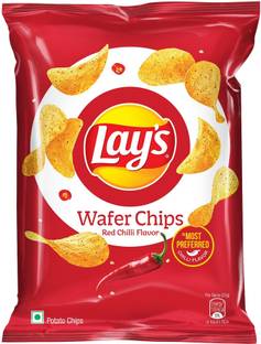 Lay's Wafer Style Potato Chips , Sundried Chilli, Crispy Thin Chips Snacks Chips
