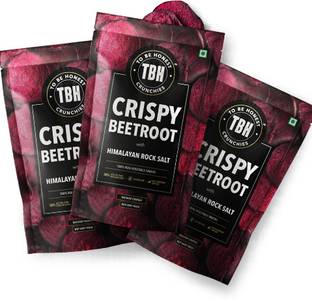 To Be Honest Vegetable Chips |Crispy Beetroot with Himalayan Rock Salt-Pack of 3 (25 gm X 3) Chips