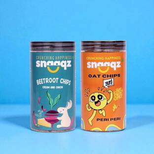 Snaaqz Beetroot Chips Cream & Onion + Peri Peri Oat Chips