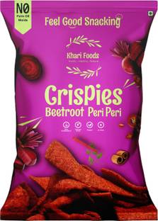 Khari Foods Peri Peri Beetroot Chips, Crunchy Crispies, Fibre Rich, Healthy Snacks, Vegan Chips