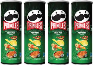 Pringles Potato Chips Peri Peri Flavor Pack of 4, Crispy Snack for Movie & Game Nights Chips