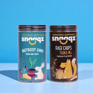 Snaaqz Beetroot Cream & Onion + Ragi Masala Chips