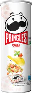 Pringles Potato Chips Pizza Flavor, Crispy Snack for Movie & Game Nights, On-the-Go Chips