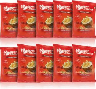 open coconut No Preservatives Vegan Fresh Snacks Baked Premium Masala Flavour Coconut Chips