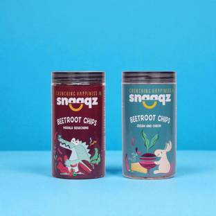 Snaaqz Beetroot Chips Cream & Onion + Beetroot Masla Chips