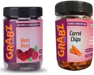 grabz BEETROOT AND CARROT CHIPS Combo | Air-Fried | Tasty and Crunchy Chips