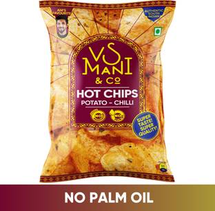 VS MANI & CO. VS Mani & Co Hot Potato Chips Chilli - Pack Of 1 x 65 gm | 65 gm Chips