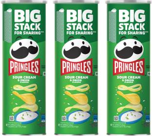 Pringles Sour Cream & Onion Potato Chips, Crispy Snack Chips