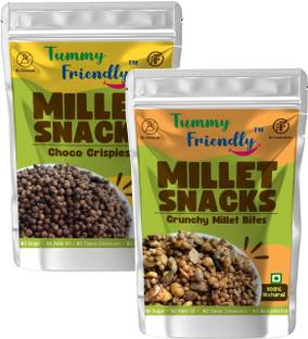 TummyFriendly Foods TummyFriendly Healthy Snacks for Kids For School -Choco Cripsies-Millet Bites Puffcorn