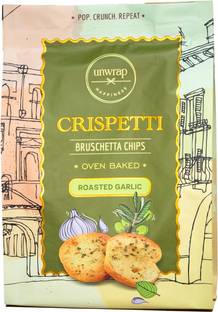 Unwrap Happiness Crispetti Roasted Garlic Rusk | Crispy Toasted Biscuits for Kids Chips