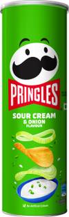 Pringles Potato Chips Sour Cream & Onion Flavor | Crispy Snack for Game Nights Chips