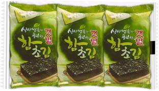 BINARI Seasoned Crispy Seaweed| Hamcho Salt Flavor | Korean Origin Seaweed Snack Pack 3 Chips