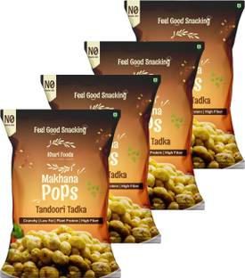 Khari Foods Tandoori Tadka Makhana, Fibre & Protein Rich, Healthy Snack Puffcorn