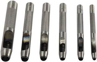 AASONS AASONS Hollow Round Leather Hole Punch 6 Pcs Set for Leather Watch Band, Leather, Gasket Belt, Fabric, Canvas Paper Plastics 1/8" to 5/16" (3mm to 8mm) Combination Chisel Set