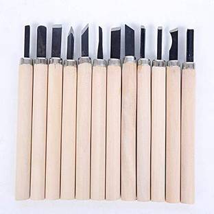 PAVITYAKSH Wood Carving Chisel Set, Woodworking Chisels Kits, Power Grip Carving Tools 12PCS WOOD CARVING Paring Chisel