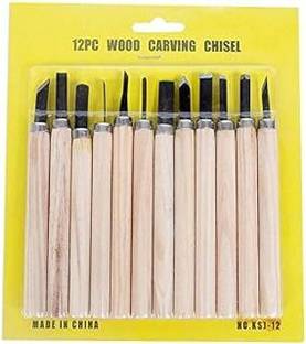 Wishbone 12PCS WOOD CARVING Woodworking Chisels Wood Chisel Kit Bevel Chisel