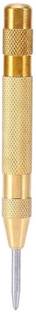 uptodateprouducts Automatic Center Punch - 5 inch Brass Spring Loaded Center Hole Punch with Adjustable Tension, Hand Tool for Metal or Wood - Pack of 1 Firmer Chisel