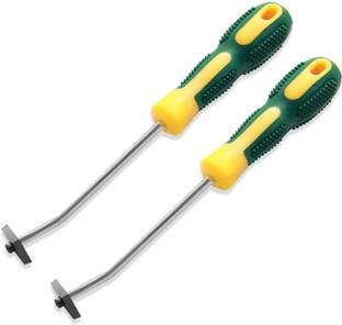 amiciTools Removal Tool, Detachable Tungsten Blade Sealant Scraper- Pack of 2 Tile Gap Grout Removal Tool, Detachable Tungsten Blade Sealant Scraper Bevel Chisel
