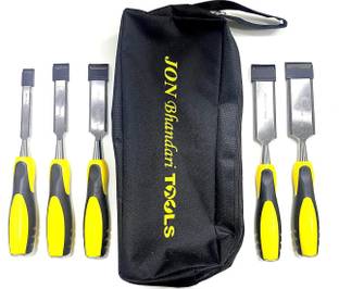 Jon Bhandari Tools Combo of 5 Wood Chisel Set 13mm, 19mm, 25mm, 32mm, 38mm With bag Firmer Chisel