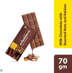Schmitten Milk Chocolate with Roasted Nuts and Raisins Bars