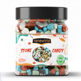 RENEWTRIA Chocolate Stone Candy Chocolate Rock Candy And Truffles. Pack of 1 Jar. 400Gm Truffles