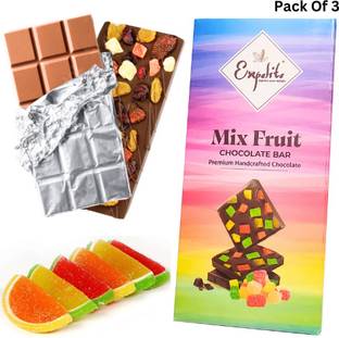 Expelite Mix Fruits Chocolate Bar Combo | 35 Grams Each (Pack of 3) | 6 Flavors in 1 Bar Bars