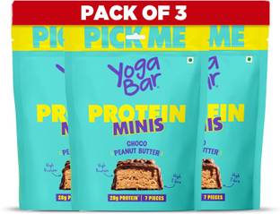 Yogabar Protein Minis Choco Peanut Butter 7 Bars(Pack of 3) Bars
