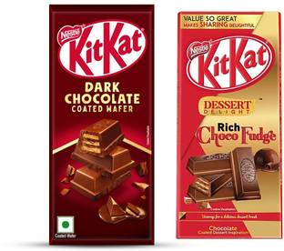 NESTLE KITKAT Dark Chocolate & kitkat Rich Chocolate pack of 2 Bars