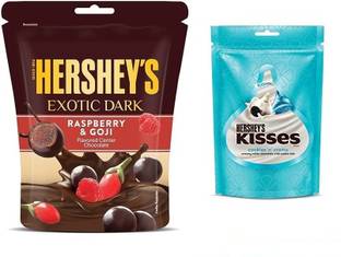 HERSHEY'S Exotic Dark Raspberry & Goji Chocolate & Kisses CNC Bars