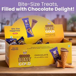 Pure Temptation Chocoblast - Premium Gold Chocolate Filled Waffle Cones-Chocolate Flavour | Cone Bites