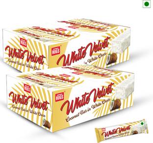 HUGS White Velvet Chocolate Box with Surprise Gift Pack of 2 Bars