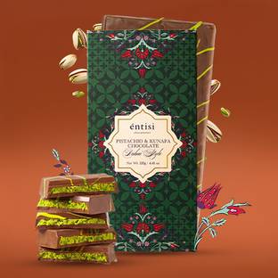 entisi Pistachio Kunafa Chocolate Dubai Style Bars Bars