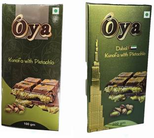 Oya Dubai Premium Kunafa and Pistachios Combos100gm and 200gm (Pack of 2) Bars