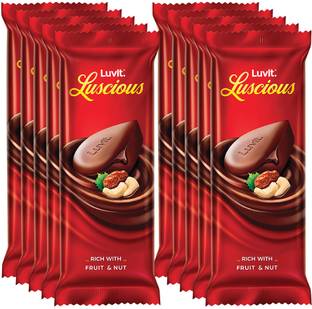 LuvIt Luscious Fruit & Nut Chocolate | Multipack | Deliciously Smooth | Bars