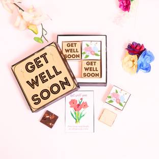 Expelite Get Well Soon chocolates Gift pack - 4 pieces wrapped Chocolates for Loved Ones Bars