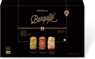 BARQUILLO Premium Chocolate Assorted Gift Box - Hazelnut, Pistachio and Roasted Almonds Bites