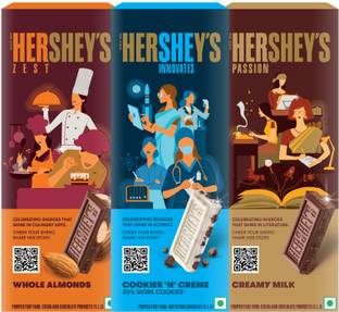 HERSHEY'S Whole Almonds, Cookies 'N' Creme and Creamy Milk Bars