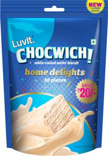 LuvIt Chocwich White Home Delights Wafer Chocolates | Crunchy & Delicious | Homepack | Bars
